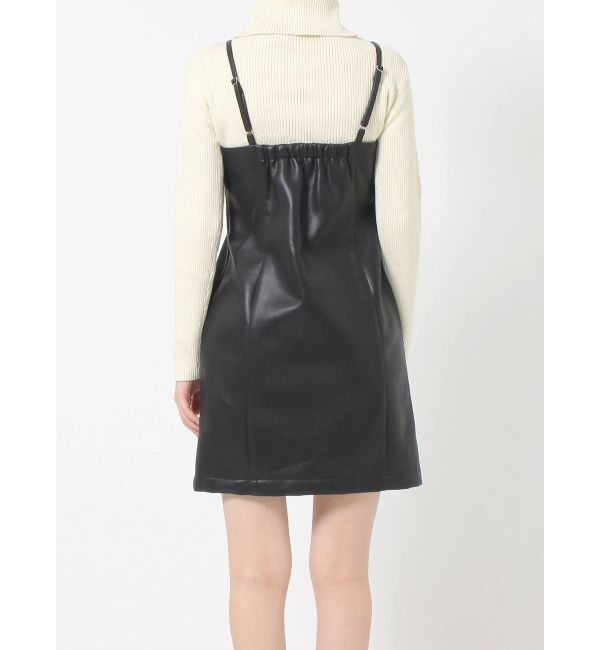 EVRIS「レザーライクミニワンピース」|ワンピース|