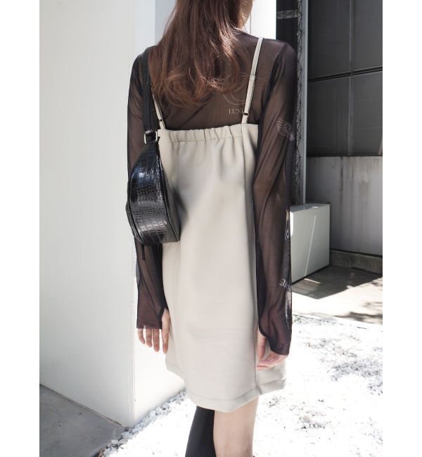 EVRIS「レザーライクミニワンピース」|ワンピース|