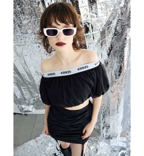 EVRIS「ロゴラインオフショルトップス」|シャツ・ブラウス|