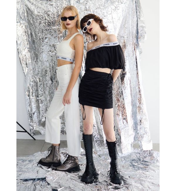 EVRIS「ロゴラインオフショルトップス」|シャツ・ブラウス|