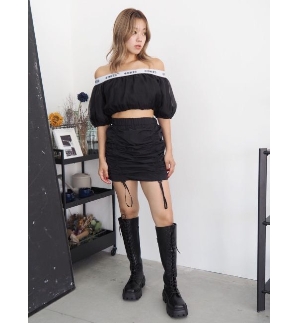 EVRIS「ロゴラインオフショルトップス」|シャツ・ブラウス|