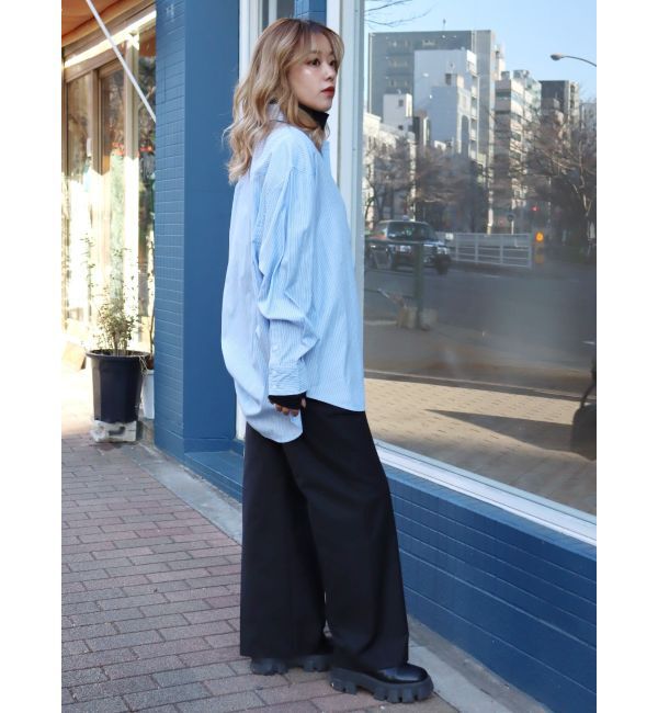 EVRIS「SUNNYストライプオーバーサイズシャツ」|シャツ・ブラウス|