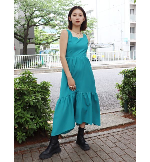 EVRIS「バックシャーリングロングワンピース」|ワンピース|