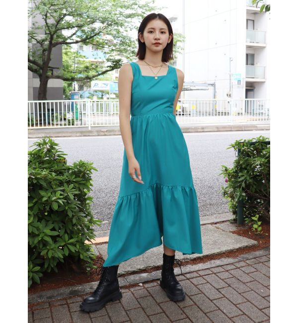 EVRIS「バックシャーリングロングワンピース」|ワンピース|