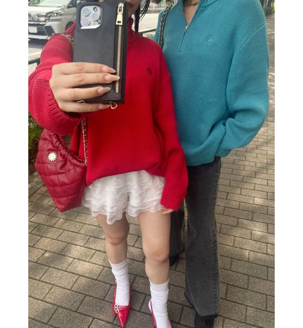 EVRIS「SUNNYハーフジップニットトップス」|ニット・セーター|