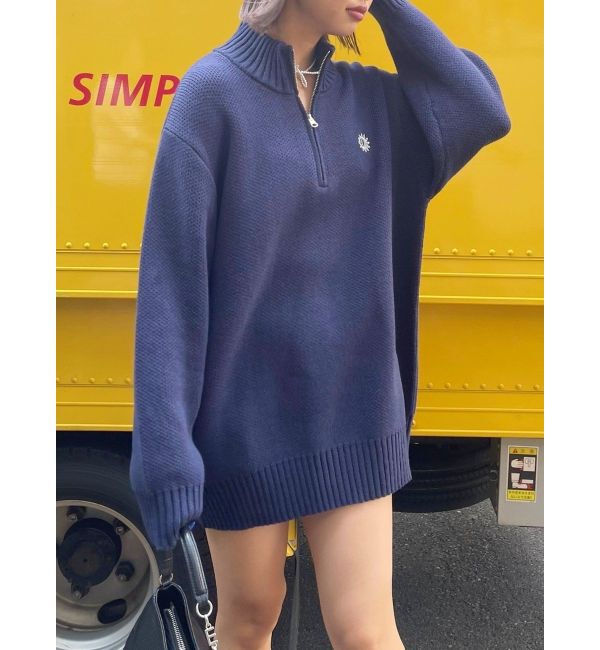 EVRIS「SUNNYハーフジップニットトップス」|ニット・セーター|