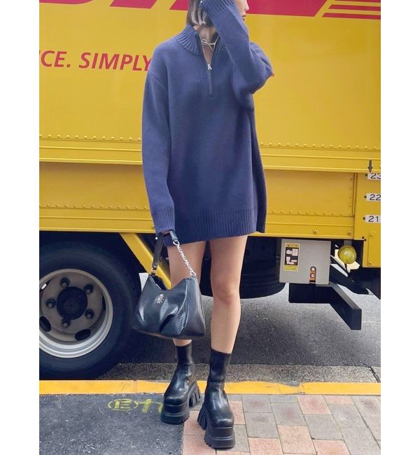 EVRIS「SUNNYハーフジップニットトップス」|ニット・セーター|