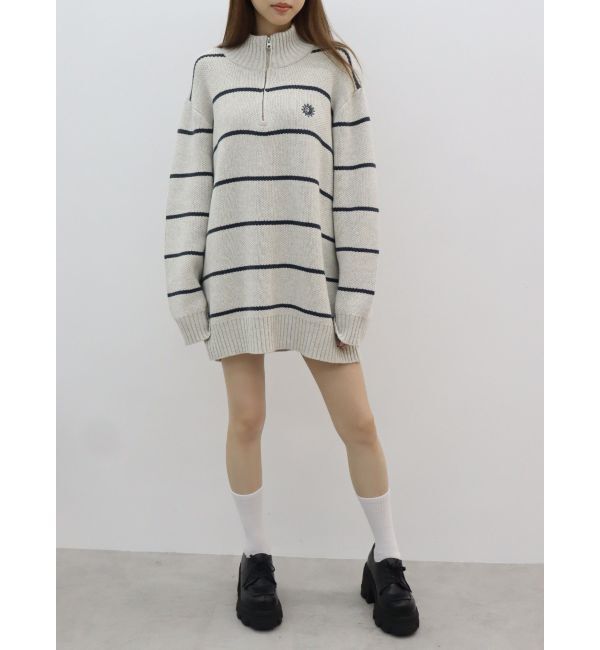 EVRIS「SUNNYハーフジップニットトップス」|ニット・セーター|