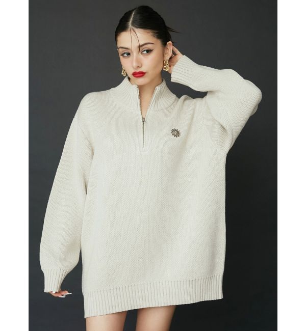 EVRIS「SUNNYハーフジップニットトップス」|ニット・セーター|