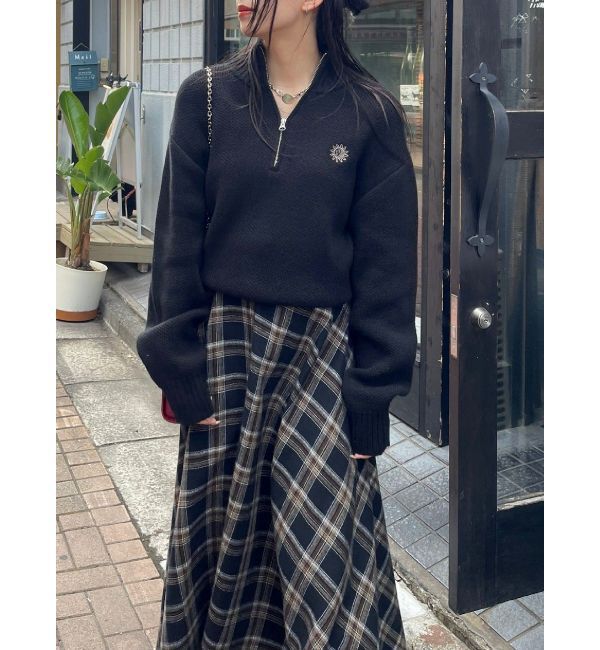 EVRIS「SUNNYハーフジップニットトップス」|ニット・セーター|