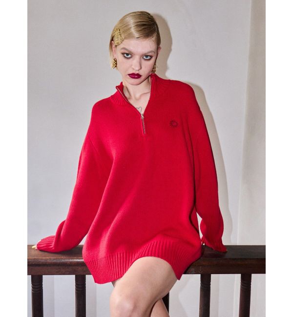 EVRIS「SUNNYハーフジップニットトップス」|ニット・セーター|