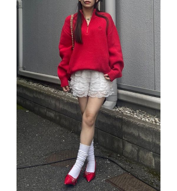 EVRIS「SUNNYハーフジップニットトップス」|ニット・セーター|