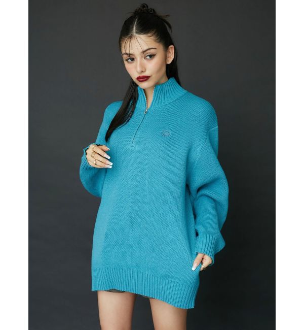 EVRIS「SUNNYハーフジップニットトップス」|ニット・セーター|