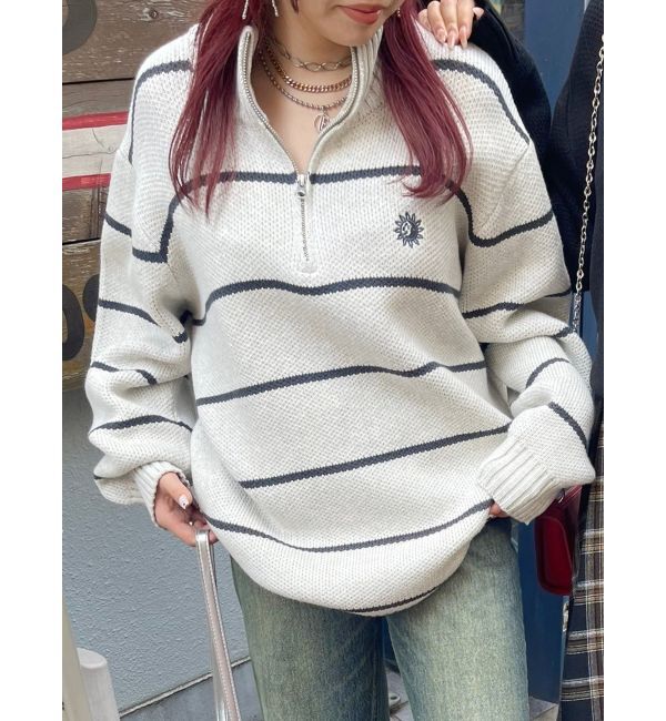 EVRIS「SUNNYハーフジップニットトップス」|ニット・セーター|ミックス