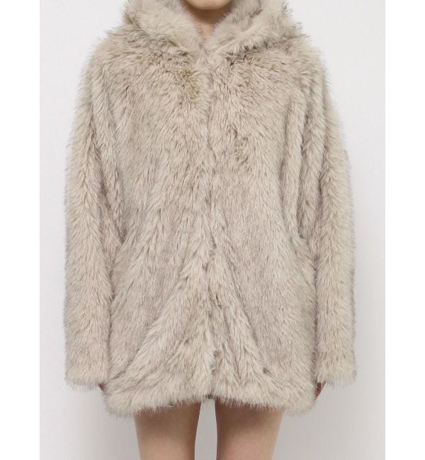 EVRIS「フェイクファーフーディコート」|その他|