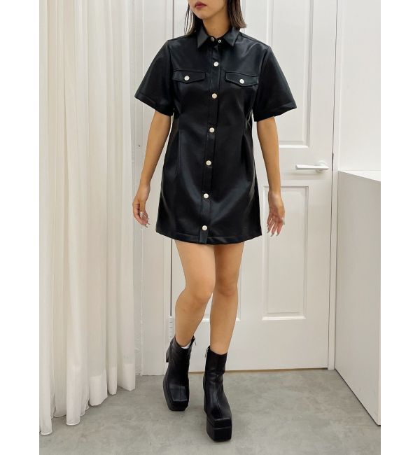 EVRIS「フェイクレザーミニワンピース」|ワンピース|