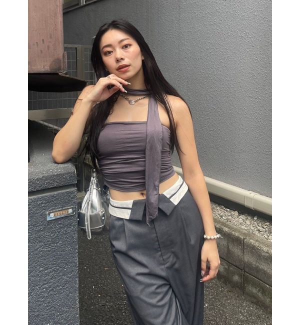 EVRIS「ベルトデザインタックワイドパンツ【セットアップ着用可能】」|その他|