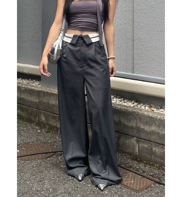 EVRIS「ベルトデザインタックワイドパンツ【セットアップ着用可能】」|その他|