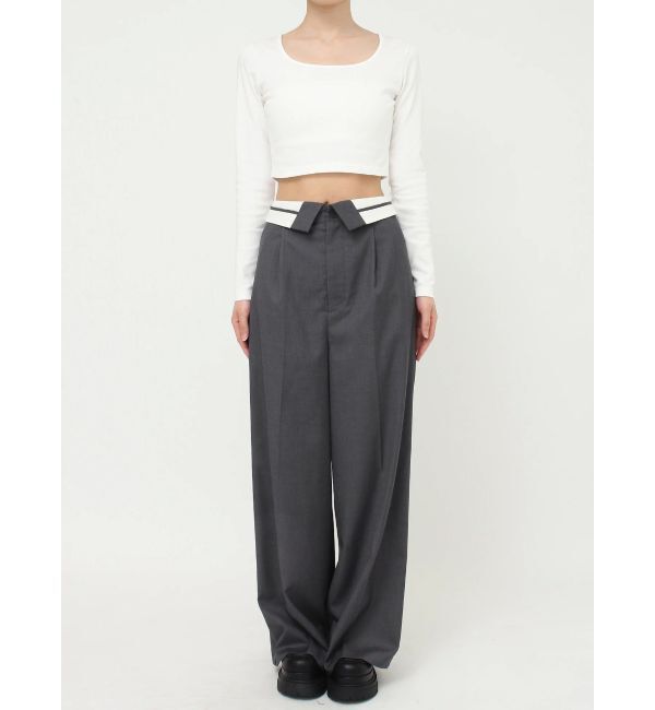 EVRIS「ベルトデザインタックワイドパンツ【セットアップ着用可能】」|その他|