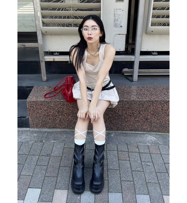 EVRIS「プラットフォームショートブーツ」|ショートブーツ|