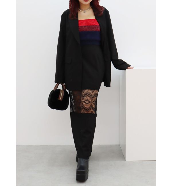 EVRIS「レース切り替えロングスカート」|スカート|