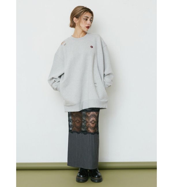 EVRIS「レース切り替えロングスカート」|スカート|