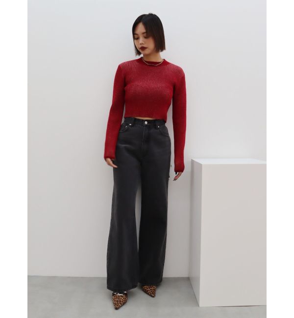 EVRIS「プレーティングリブニットトップス」|ニット・セーター|