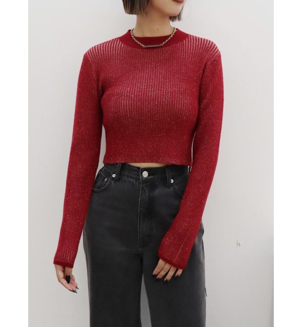 EVRIS「プレーティングリブニットトップス」|ニット・セーター|