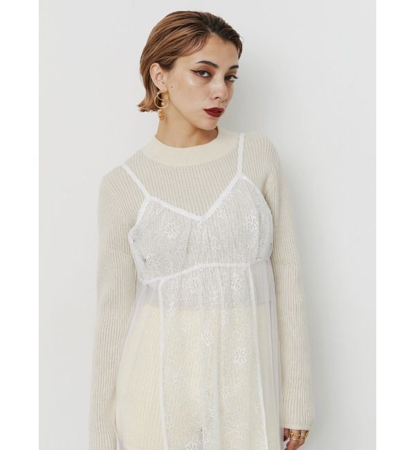 EVRIS「プレーティングリブニットトップス」|ニット・セーター|