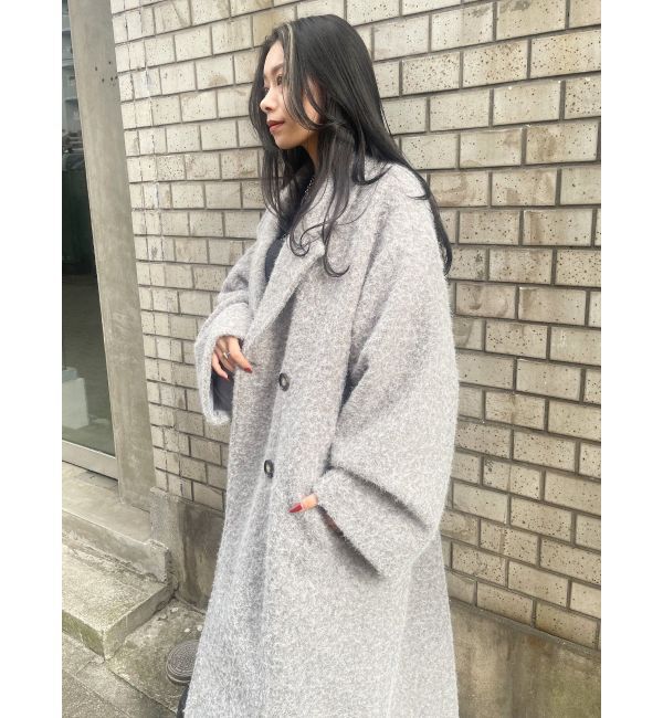 EVRIS「ラメオーバーサイズロングコート」|チェスターコート|