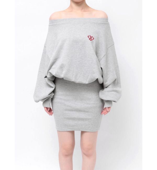 EVRIS「ワンポイントスウェットオフショルミニワンピース」|ワンピース|