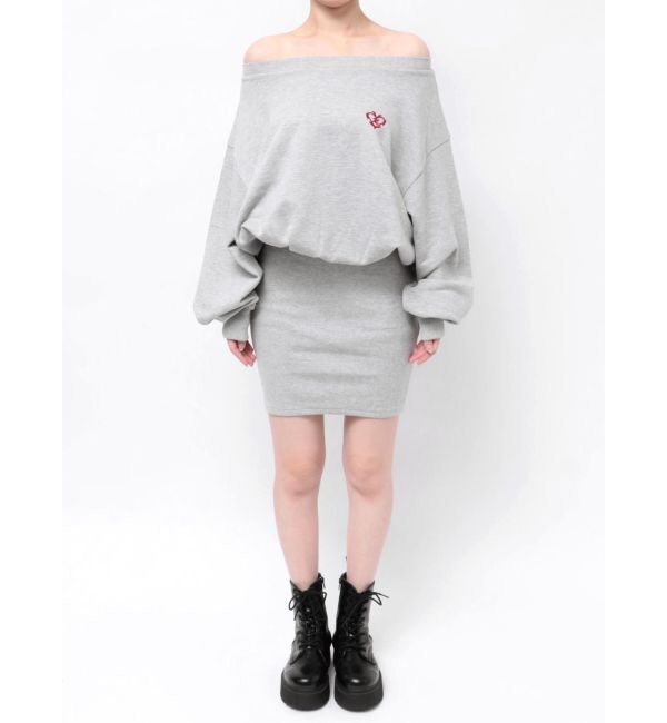 EVRIS「ワンポイントスウェットオフショルミニワンピース」|ワンピース|