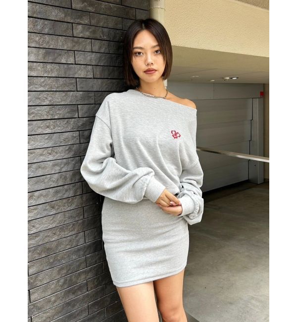 EVRIS「ワンポイントスウェットオフショルミニワンピース」|ワンピース|
