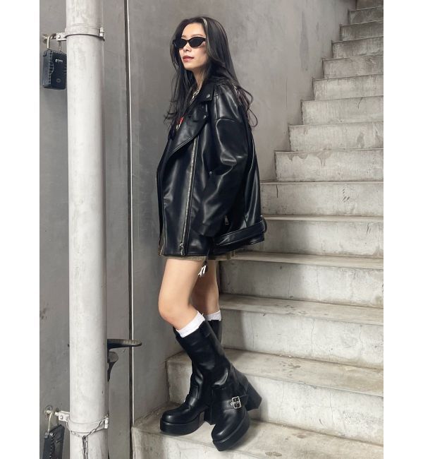 EVRIS「ルーズシルエットライダース」|ライダースジャケット|