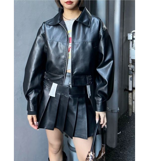 EVRIS「レザーライクプリーツミニスカート【セットアップ着用可能】」|スカート|