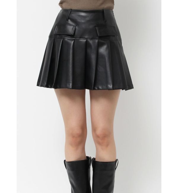 EVRIS「レザーライクプリーツミニスカート【セットアップ着用可能】」|スカート|