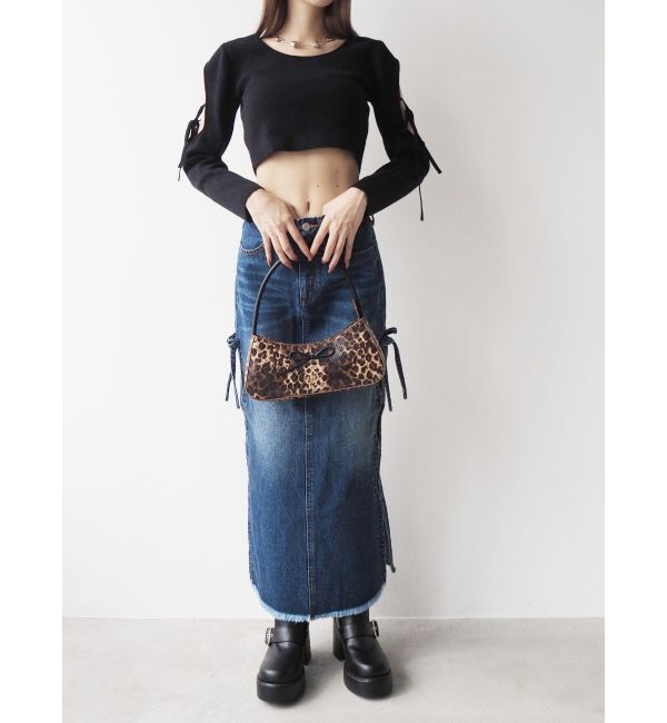 EVRIS「リボンモチーフバイカラーハンドBAG」|ハンドバッグ|