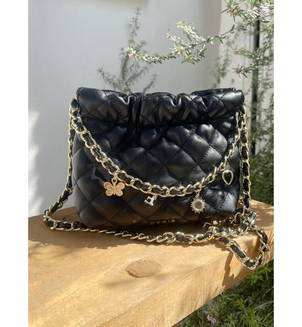 EVRIS「キルティングモチーフチェーンBAG」|ショルダー・メッセンジャー|ブラック