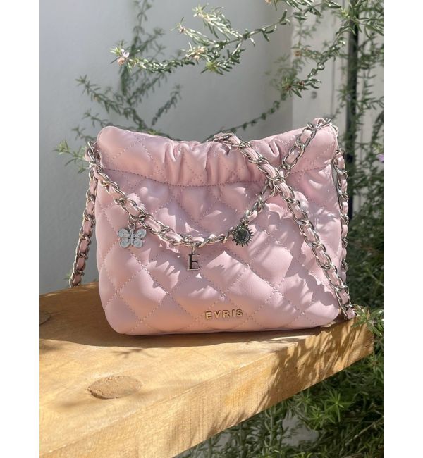 EVRIS「キルティングモチーフチェーンBAG」|ショルダー・メッセンジャー|ピンク