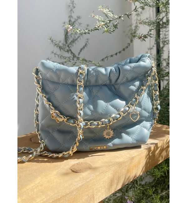 EVRIS「キルティングモチーフチェーンBAG」|ショルダー・メッセンジャー|ブルー