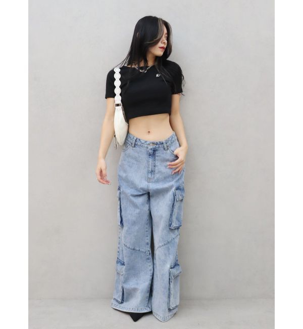 EVRIS「ワンポイントバックストラップTシャツ」|Tシャツ・カットソー|