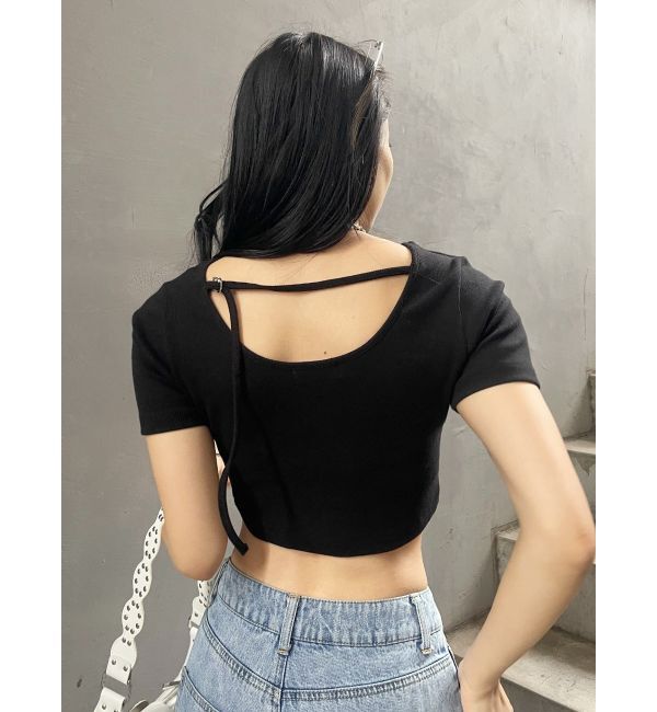 EVRIS「ワンポイントバックストラップTシャツ」|Tシャツ・カットソー|