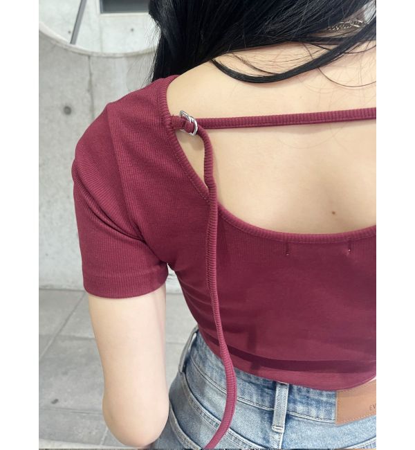 EVRIS「ワンポイントバックストラップTシャツ」|Tシャツ・カットソー|