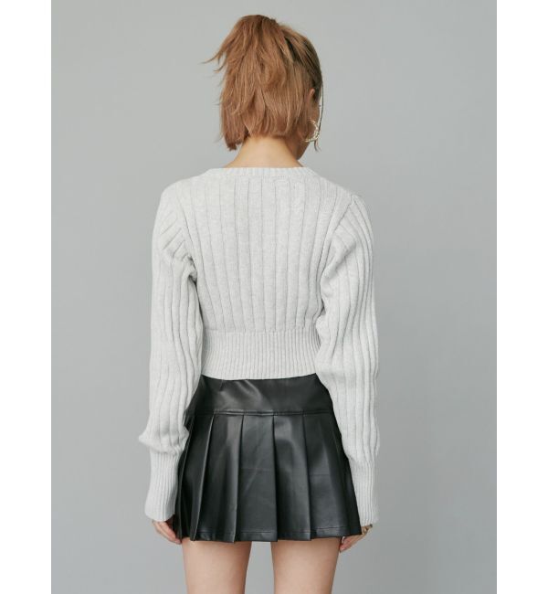EVRIS「ワンポイントリブブリーチニットカーディガン」|カーディガン|