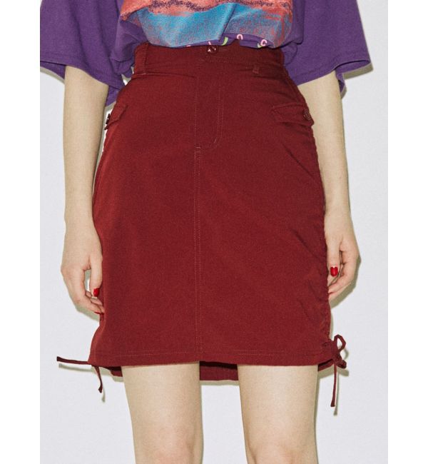 jouetie「ニーレングスサイドギャザースカート」|スカート|ボルドー