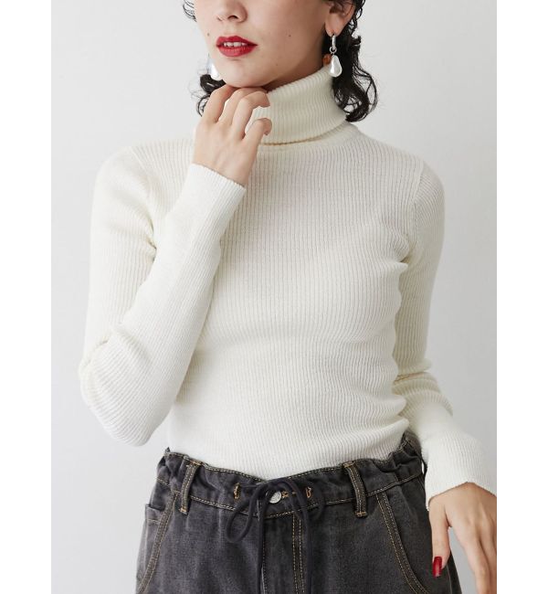 jouetie「ベーシックカラータートルニット」|ニット・セーター|オフホワイト