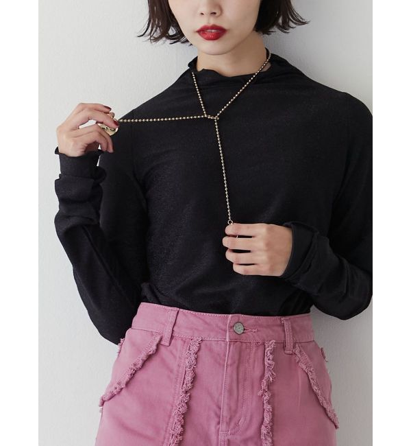 jouetie「ラメハイネックトップス」|Tシャツ・カットソー|