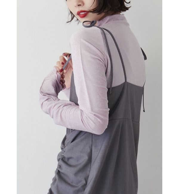 jouetie「ラメハイネックトップス」|Tシャツ・カットソー|ピンク