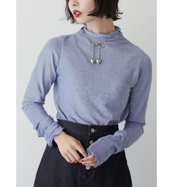 jouetie「ラメハイネックトップス」|Tシャツ・カットソー|ブルー