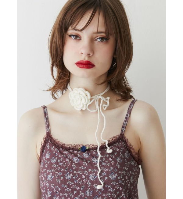 jouetie「ローズモチーフニットチョーカー」|ネックレス|